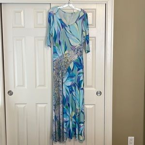 Soft Surroundings Long 3/4 length colorful dress, worn once